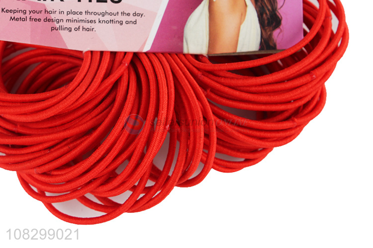 Best selling red elastic hair ties girls kids hair ring