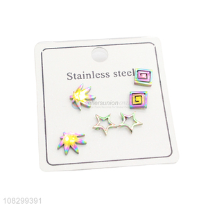 New Style Colorful <em>Ear</em> Stud Stainless Steel Earrings