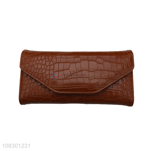 China supplier faux crocodile leather wallet trifold clutch