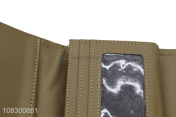 Best selling fashion trifold wallet cluth wallet for women