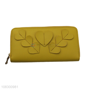 Wholesale long wallet pu leather clutch wallet card holder