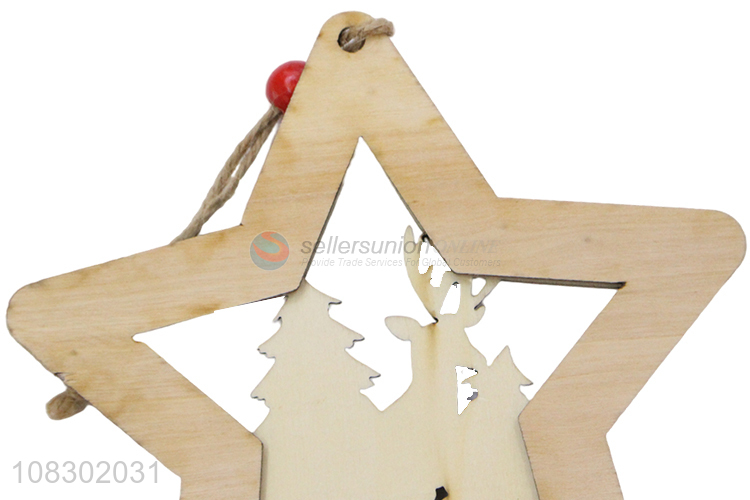 Yiwu market wooden party decoration Christmas pendant