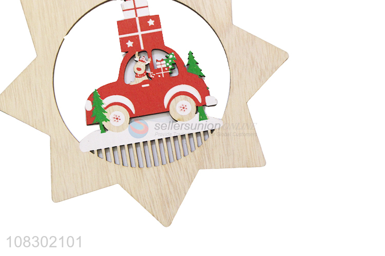 High quality Christmas hanging decoration wooden ornaments