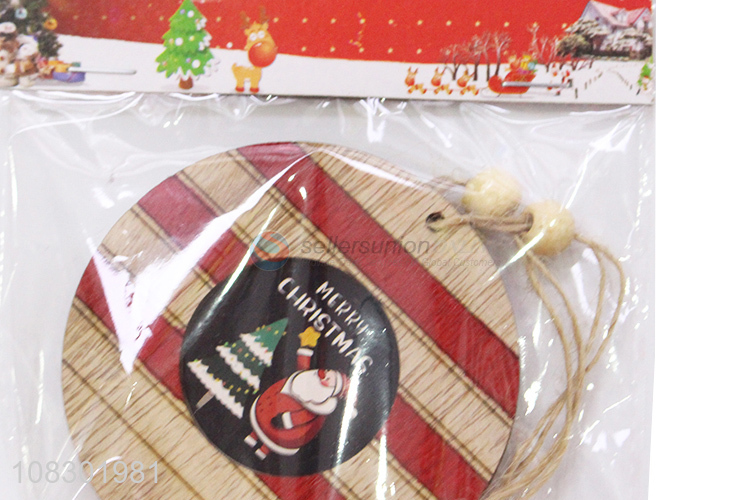 Yiwu supplier round wooden hanging sign christmas party decor