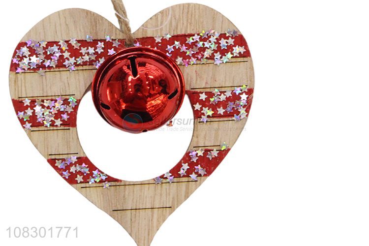 Factory wholesale wooden Christmas decoration bell pendant