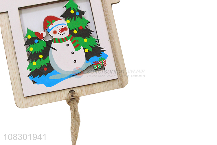 New products wooden pendant Christmas snowman pendant