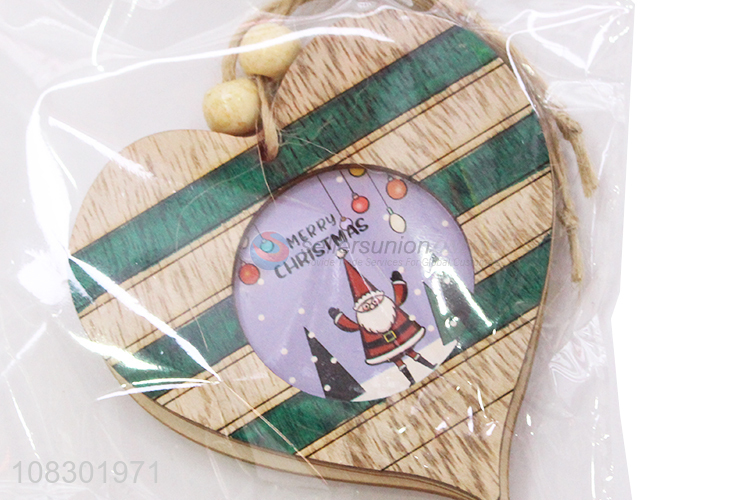 Factory wholesale wooden heart hanging decoration for christmas