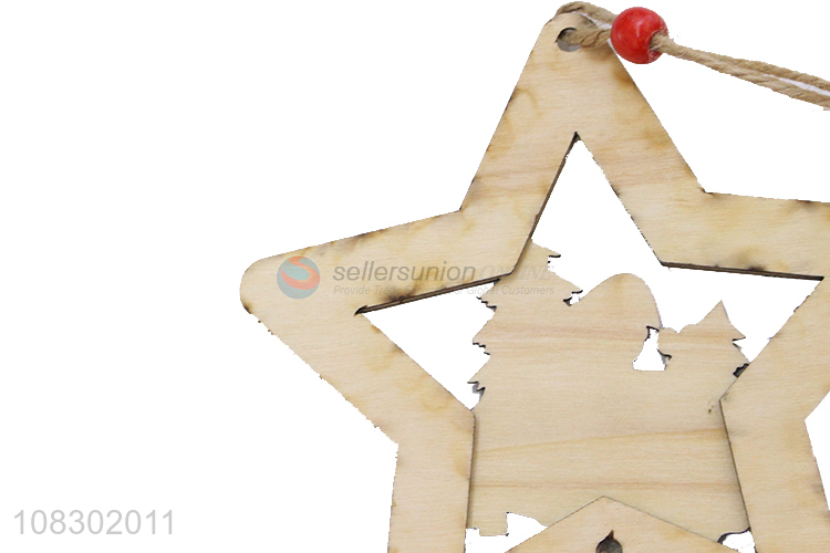 Wholesale wooden hanging christmas pendant party decoration