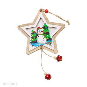 Wholesale wooden hanging christmas pendant party decoration