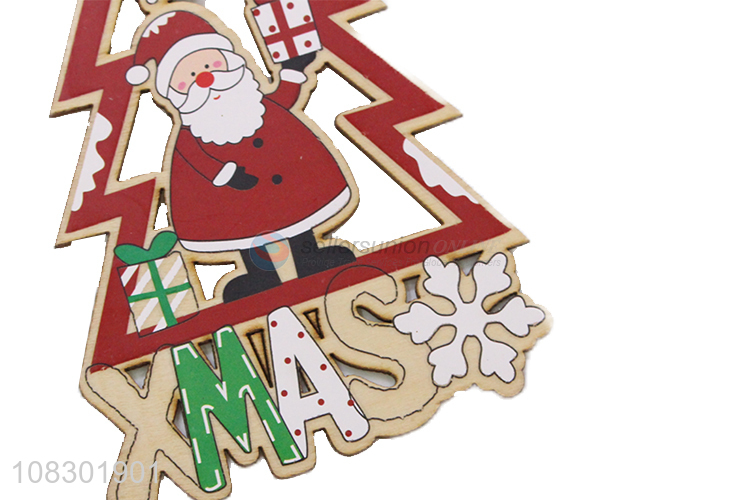 Yiwu wholesale wood carving pendant christmas hanging decoration