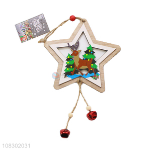 Yiwu market wooden party decoration Christmas pendant