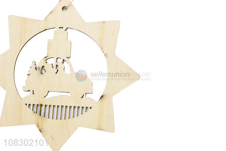 High quality Christmas hanging decoration wooden ornaments