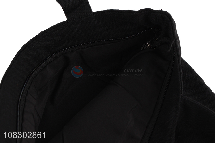 China wholesale black durable canvas bag shopping bag