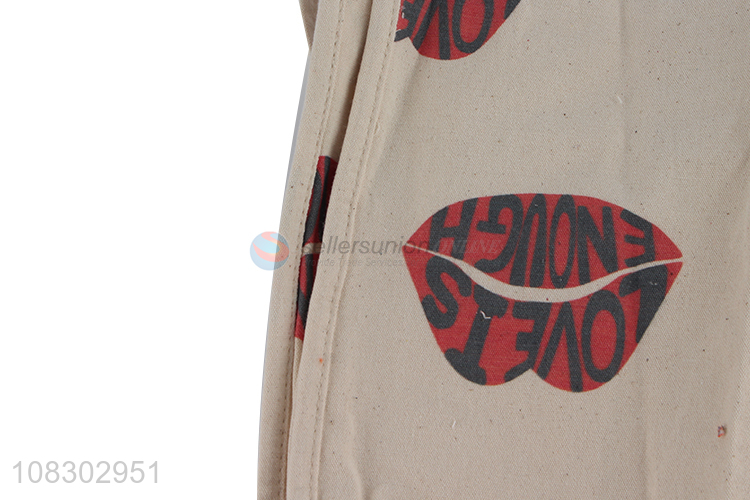 Top products lips pattern cotton shopping bag for travel