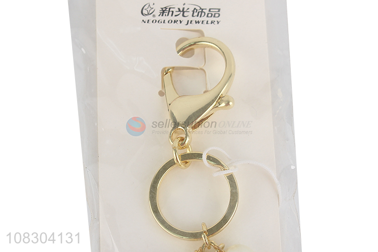Low price wholesale plating keychain golden fashion keychain