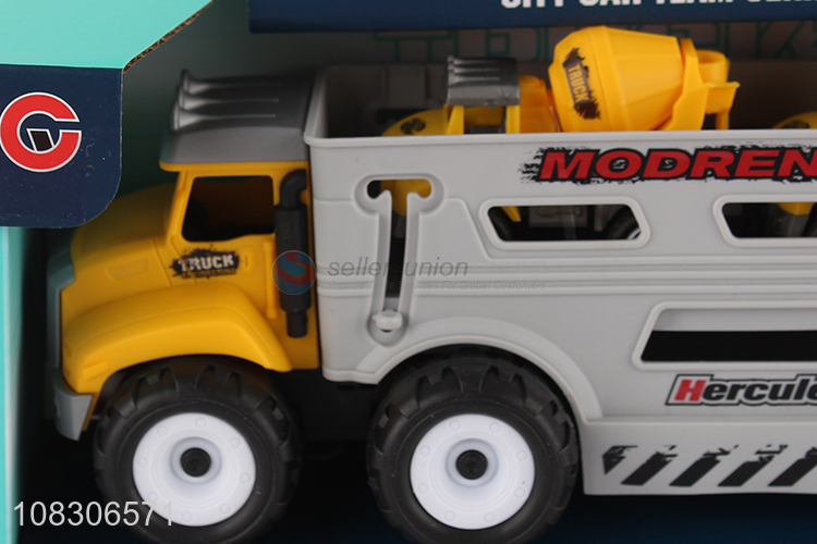 High Quality Inertial Engineering Truck With 2 Pull-Back Car Set