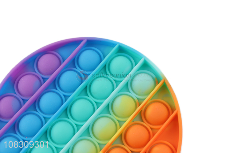 Yiwu wholesale round rainbow color children push bubble fidget toys