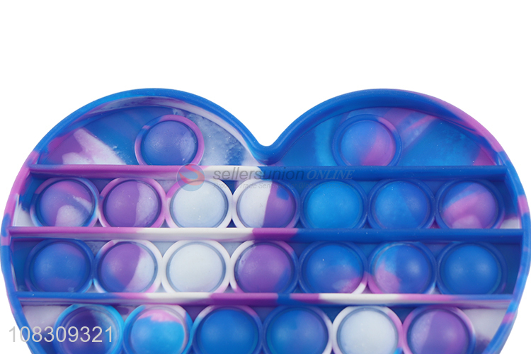 Low price heart shape anti-stress push bubble pop fidget toys