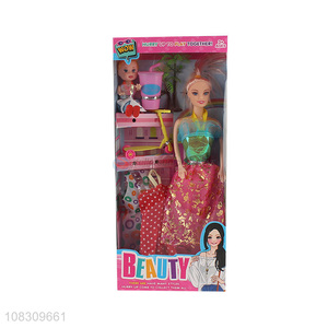 High quality girls play house toy beauty doll set for sale