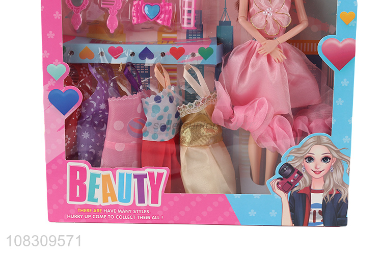 Hot selling dress up doll set gift box girl play house toy
