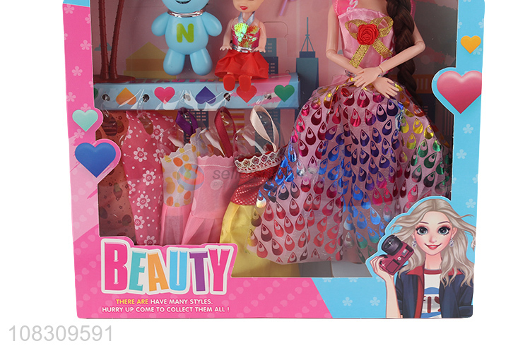 China wholesale plastic beauty doll set girls kids play house toys