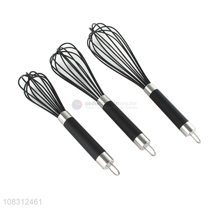 Factory Wholesale Black Stainless Steel Egg Whisk Kitchen Tools