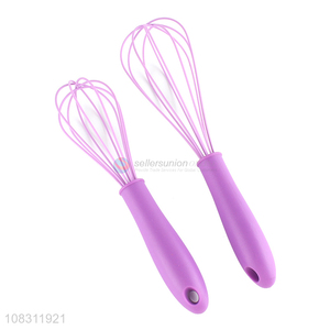 Good quality purple stainless steel egg beater for kitchen