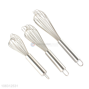 Good quality silver stainless steel egg whisk for kitchen