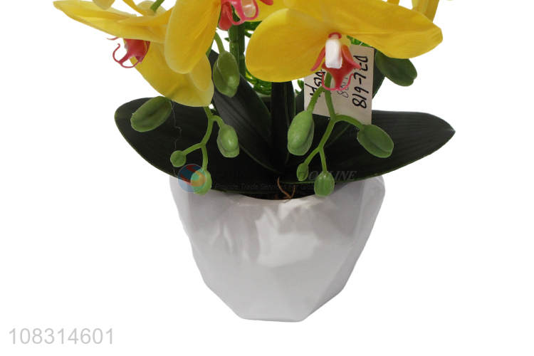 Most popular plastic fake flower ceramic pot bonsai decoration