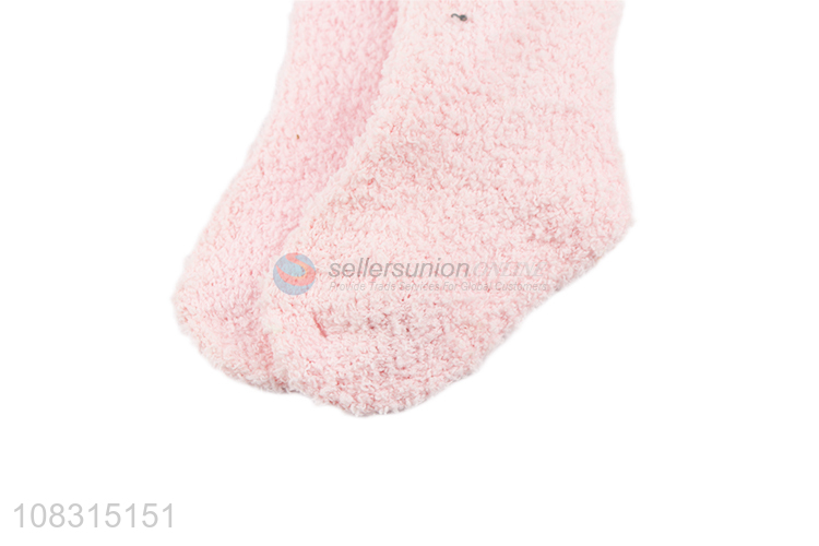 Low price wholesale pink cute socks thicken thermal socks