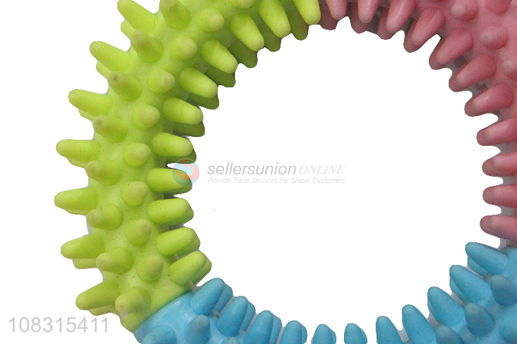 Tricolor Round Shape Tpr Bite Resistant Pet Chew Toy