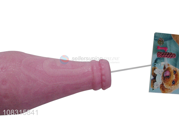 Good Quality Juice Bottle Shape Tpr Molar Chew Pet Toy
