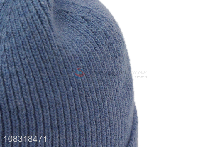 Hot selling solid color cashmere knitted hat beanie hat