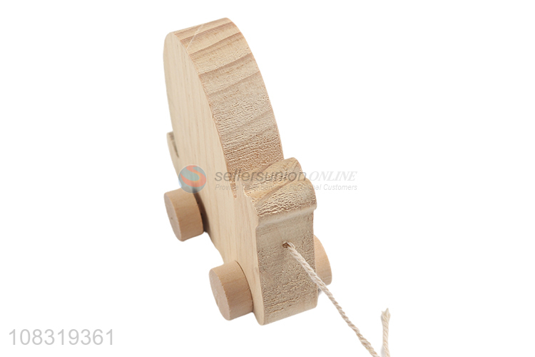 Cute Snail Design Wooden Pull Toy Pull Line Toy Car