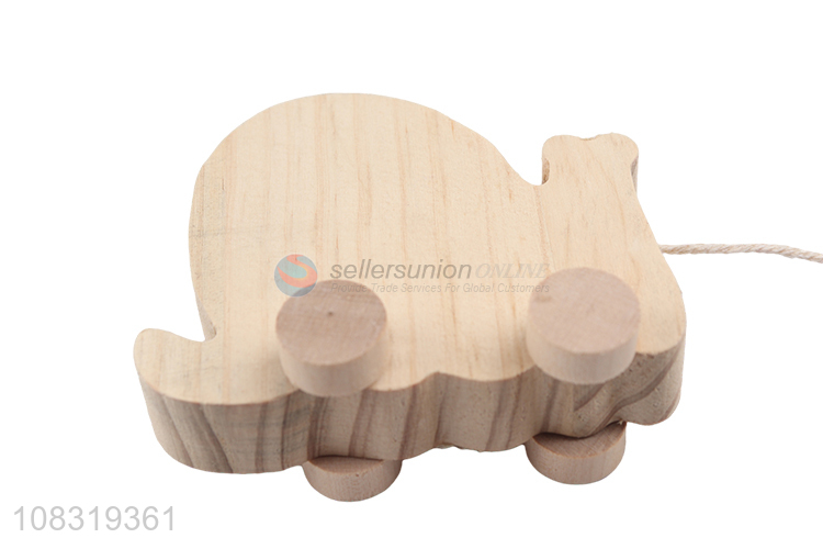 Cute Snail Design Wooden Pull Toy Pull Line Toy Car