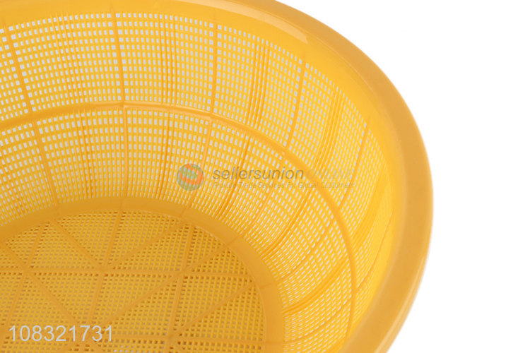 Top selling yellow plastic wash fruits basket drain basket