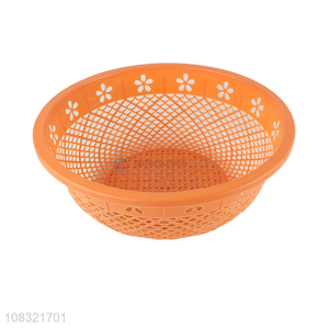 Factory wholesale round plastic fruits drain basket for kitchen