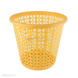 Hot selling yellow plastic household trash can waste bin