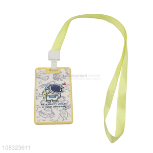 Cartoon Printing Yellow Lanyard Work Card Name Badge Holder