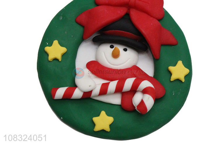 Bottom price Christmas tree ornaments clay wreath ornaments