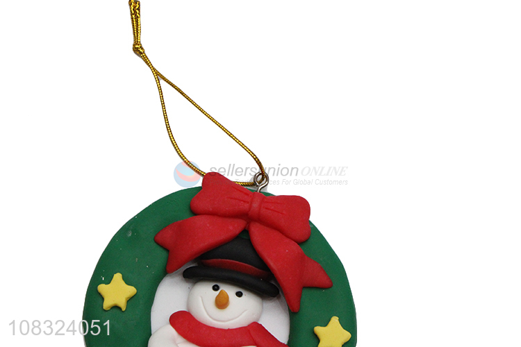 Bottom price Christmas tree ornaments clay wreath ornaments