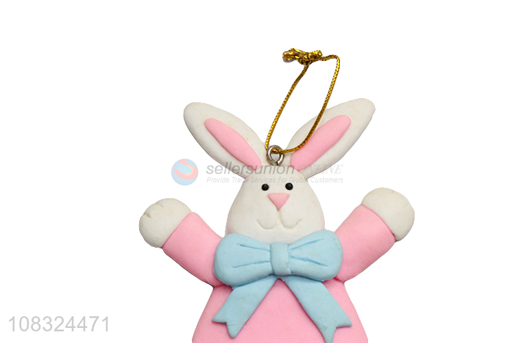 Best selling Easter rabbit hanging ornament cute clay crafts