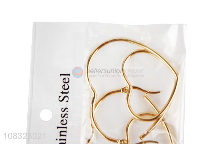 Unique Design Heart Shape Hoop Earring Ladies Earring