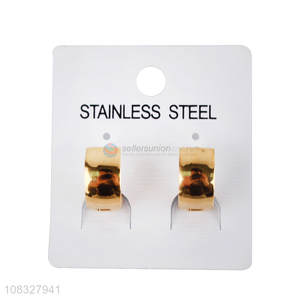 Simple Style Stainless Steel Hoop Earrings Ladies <em>Earring</em>