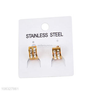 Modern Style Stainless Steel Hoop Earrings For Ladies