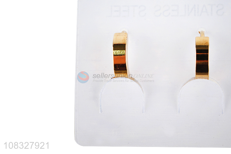 New Style Cross Pendant Hoop Earring Stainless Steel Earring