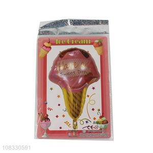 Low price cute ice-cream shape foil balloon with top quality