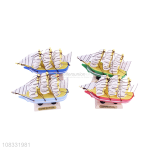 Good wholesale price wooden sailboat home modern ornament