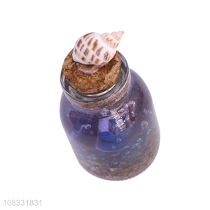 Wholesale price creative shell wishing bottle glass craft