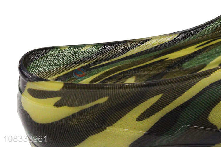 Good price camouflage color waterproof ankle rain boots for men